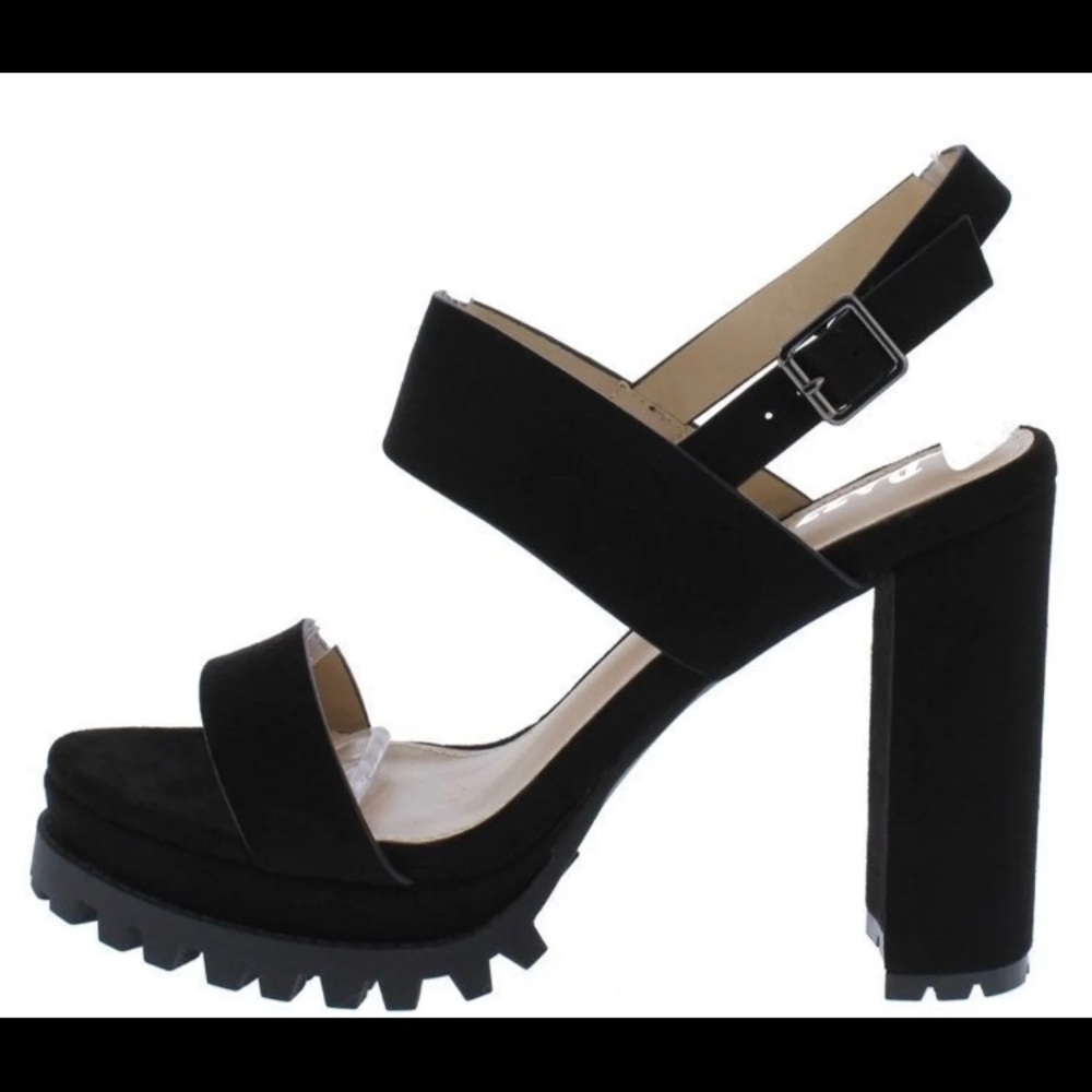 Black Open-Toe Women's Heel - 7.5